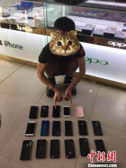The man pretended to be a military training instructor in the school and "confiscated" 18 mobile phones from students.